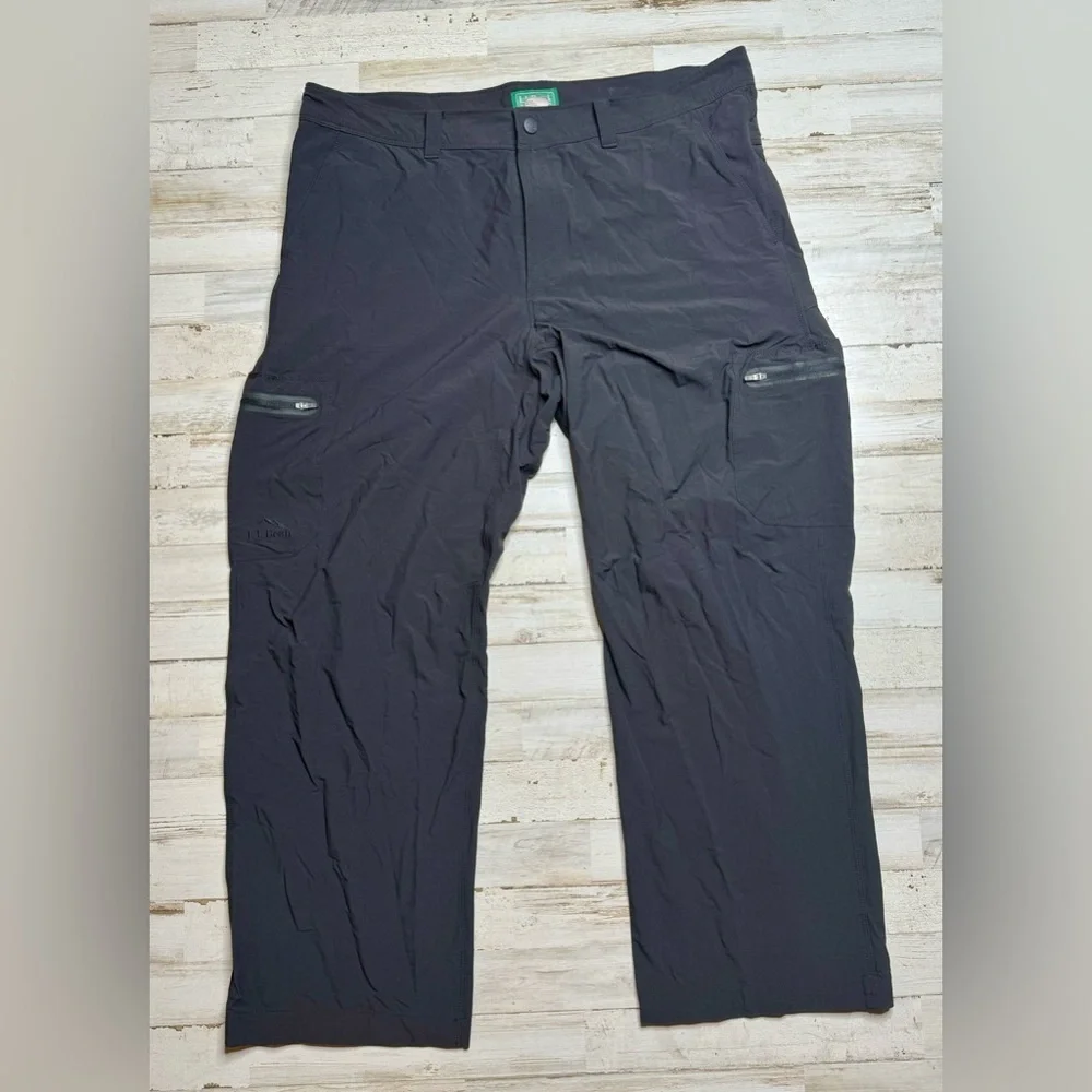 L.L Bean Pants Mens Sz 38x29 Black Nylon Cresta Hiking Water Resistant